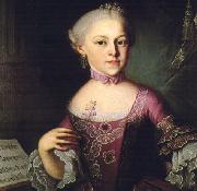 Pietro Antonio Lorenzoni Portrait of Maria Anna Mozart oil painting